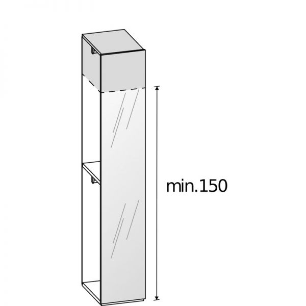 Riduzione in altezza elemento 1 anta specchio/vetro IAGO