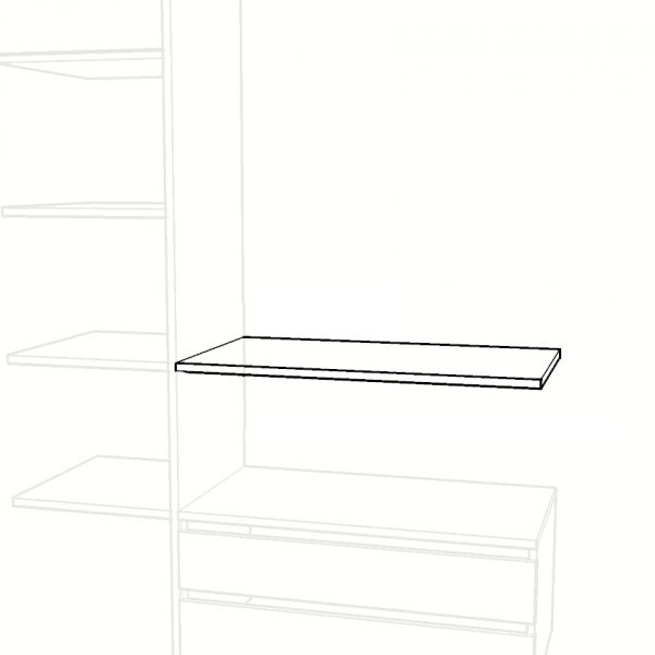 Ripiano interno per tramezzo armadio scorrevole L.219,2 L.62 H.2,2 P.50 cm