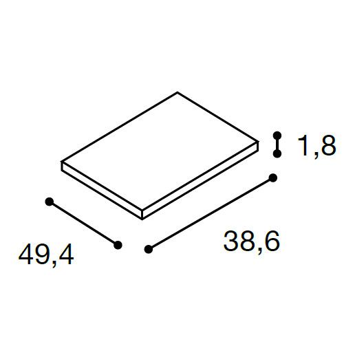 Ripiano interno bianco spessore L.38,6 P.49,4 H.1,8 CM