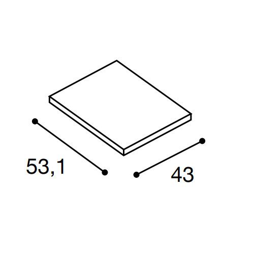 Ripiano interno effetto tessuto L. 43  P. 53,1 H.2,5 cm