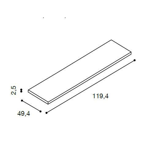Ripiano interno aggiuntivo per armadio due ante maxi L.244,2 cm