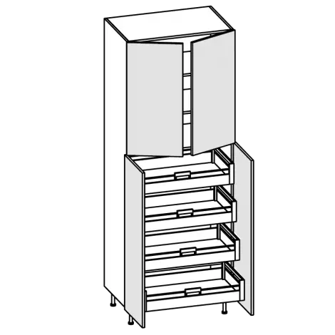 Colonna per forno compatto/microonde e frigo H.102 2 ante H.204 P.58 L.60  cm IMOLA