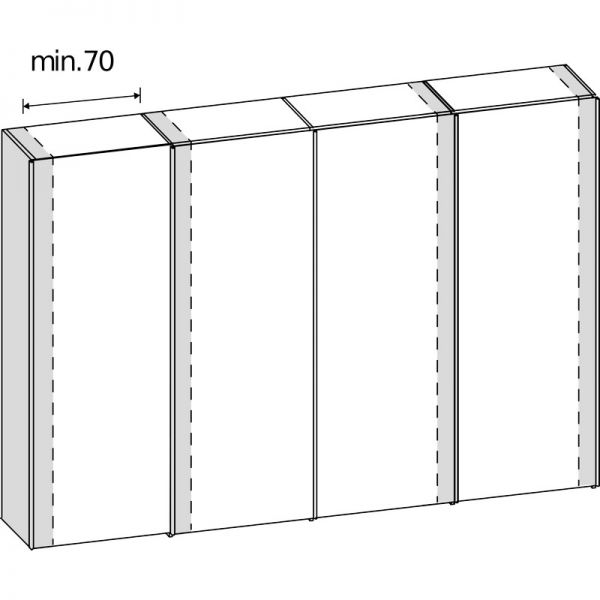 Riduzione in larghezza armadio scorrevole 4 ante L.90 IAGO