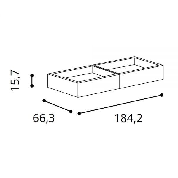 Supplemento cassettoni divano letto MELISSA L.184,2 H.15,7 P.66,3 cm