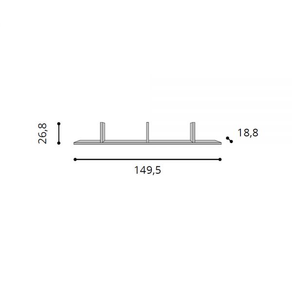 Mensola sottoponte ponte 3 ante MELISSA L.149,5 H.26,8 P.18,8 cm