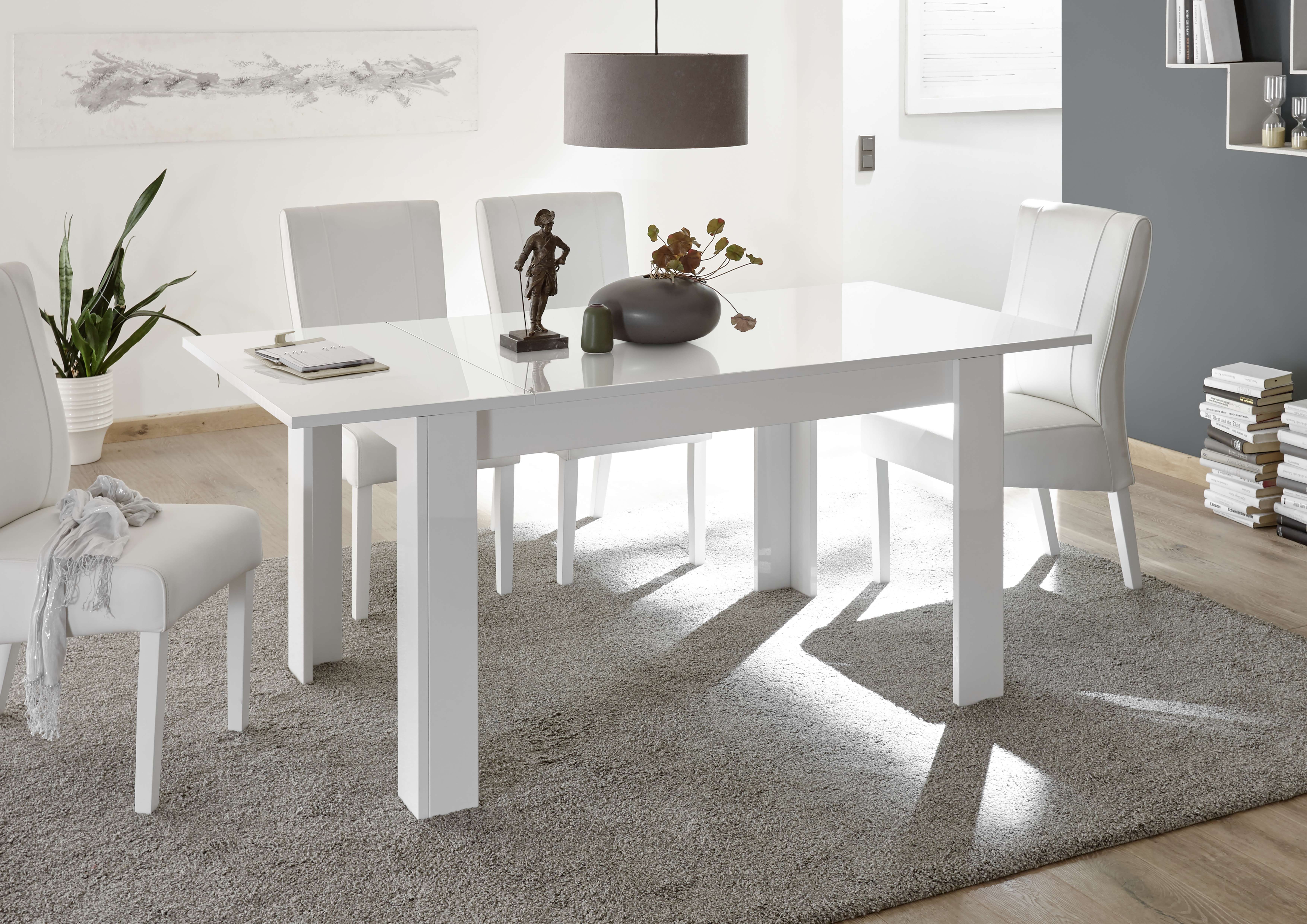 Vendita mobili online - tavolo allungabile bianco lucido