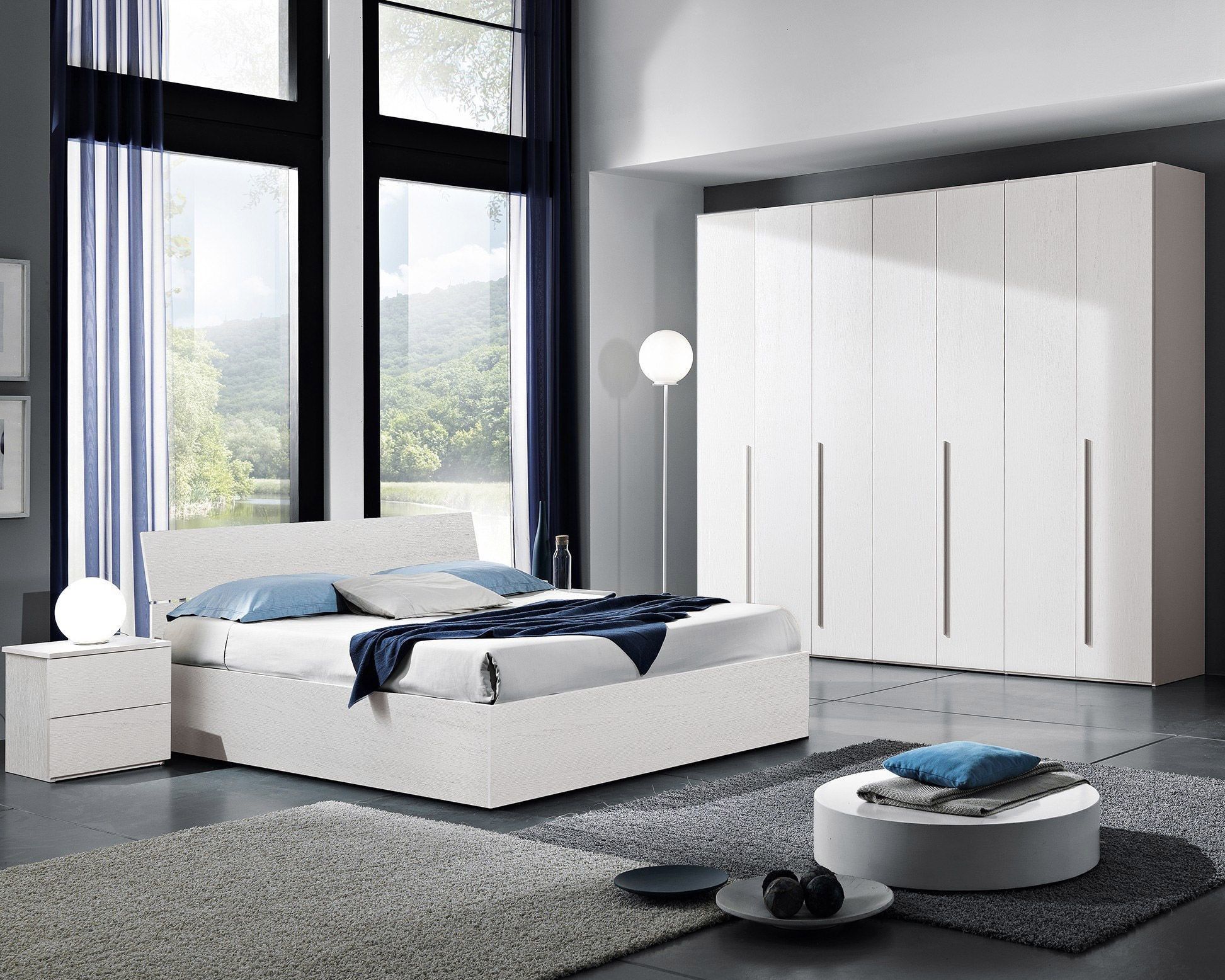 Letto Matrimoniale bed Box Bianco Con Rete, Contenitore E Piedini 160x190  Cm in vendita online